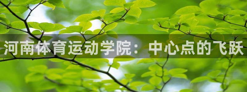 米兰体育靠谱吗：河南体育运动学院：中心点的飞跃